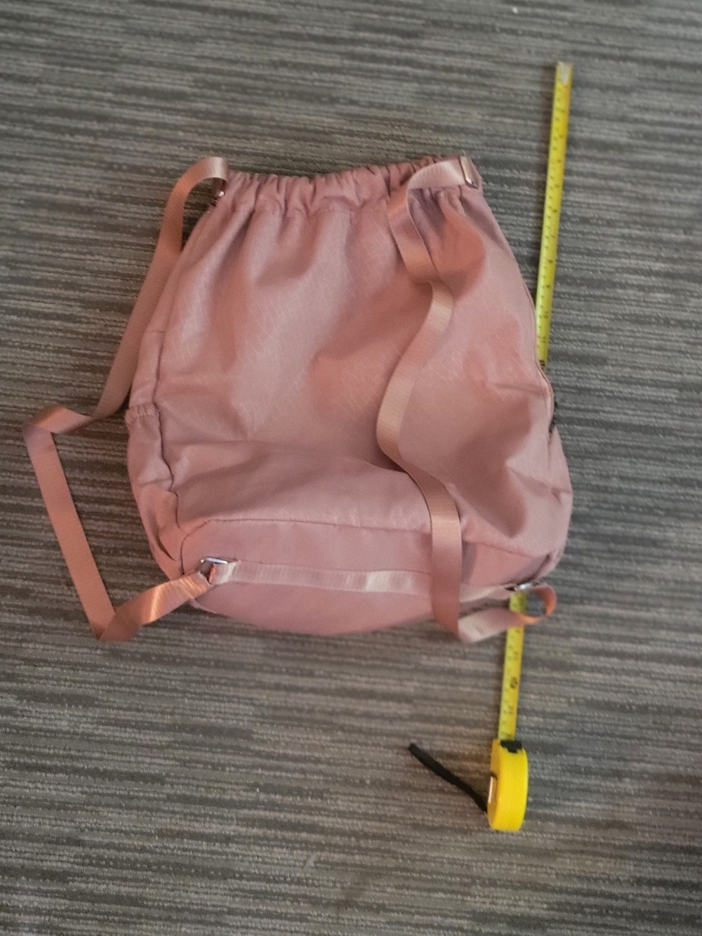 Women's Pink Drawstring Backpack - Picture 2 of 4